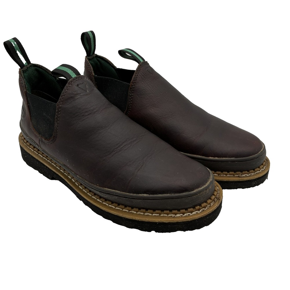 Georgia Giant Romeo Work Boots Men's 9 M Slip-On Shoes GR262  Brown Leather